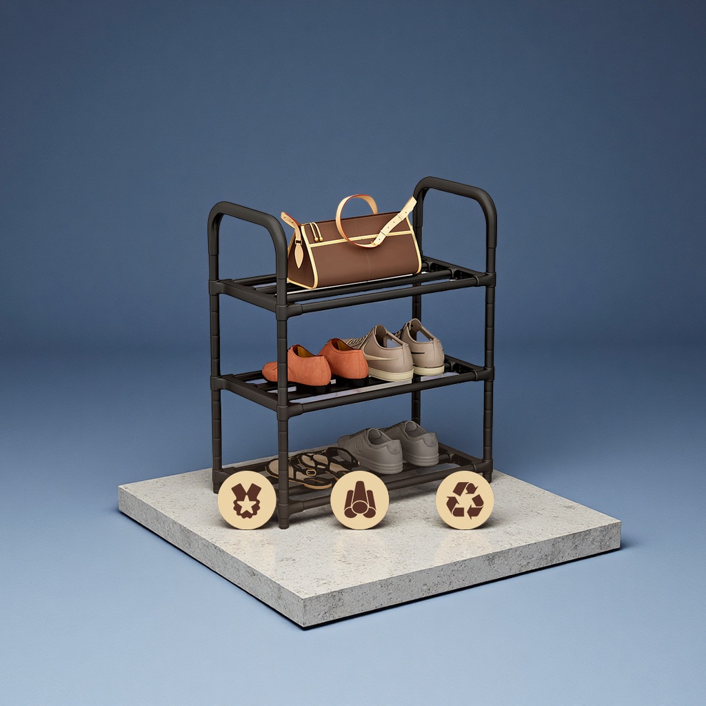 Multi-layer simple shoe rack, household door indoor storage rack, dust-proof student dormitory storage cabinet, factory direct sales Specification image