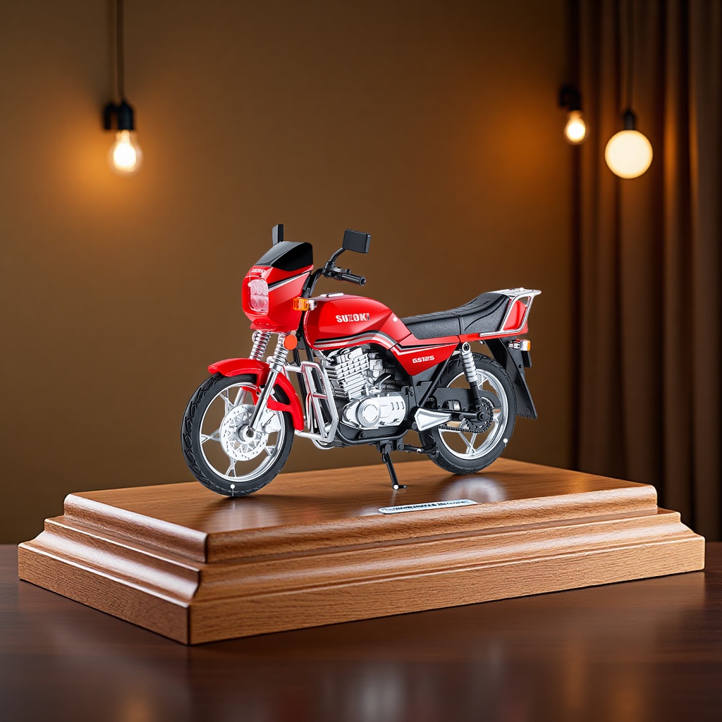 铃木王合金摩托车模型收藏摆件声光避震复古男孩玩具礼品批发车模型