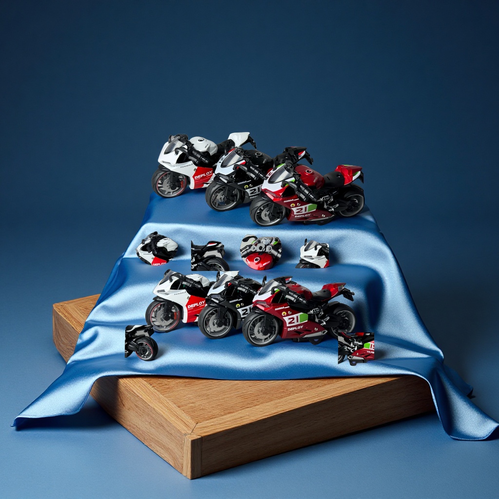 Cross-border 1:14 alloy rebound motorcycle model, audio-visual music, children's toys, ornaments, gift box wholesale, electric remote control toys, electric vehicles