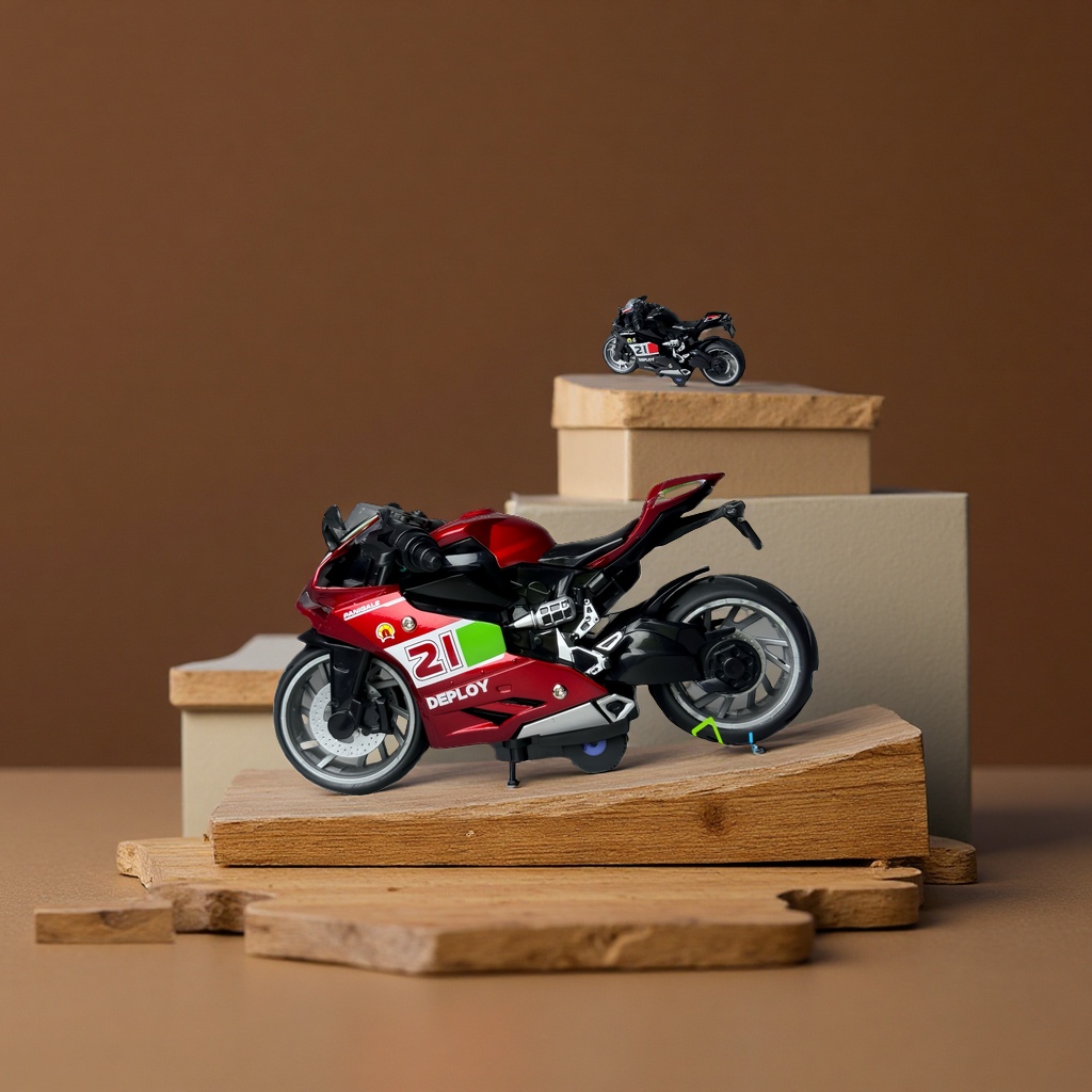 Cross-border 1:14 alloy rebound motorcycle model, audio-visual music, children's toys, ornaments, gift box wholesale, electric remote control toys, electric vehicles Specification image