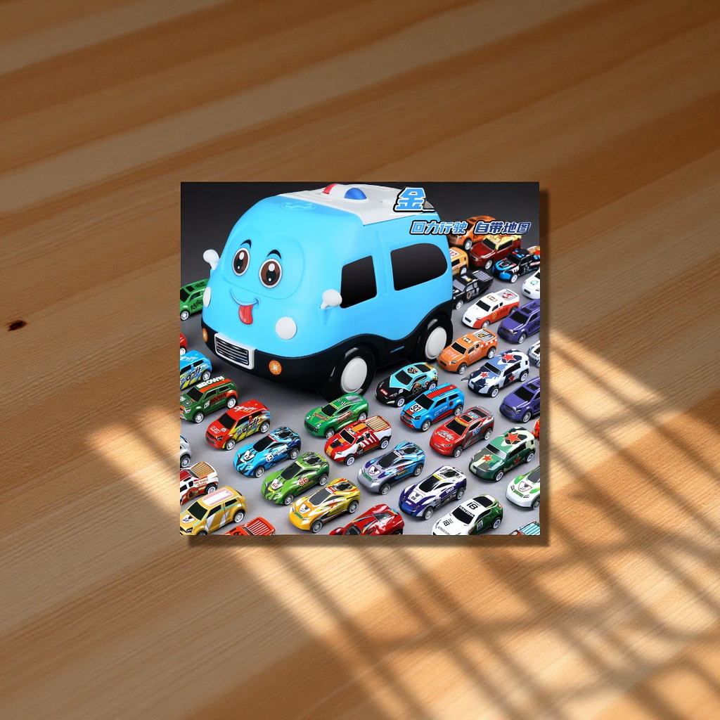 Children's alloy mini racing car storage box toy car for boys aged 2 to 3, rebound inertial model car details Picture