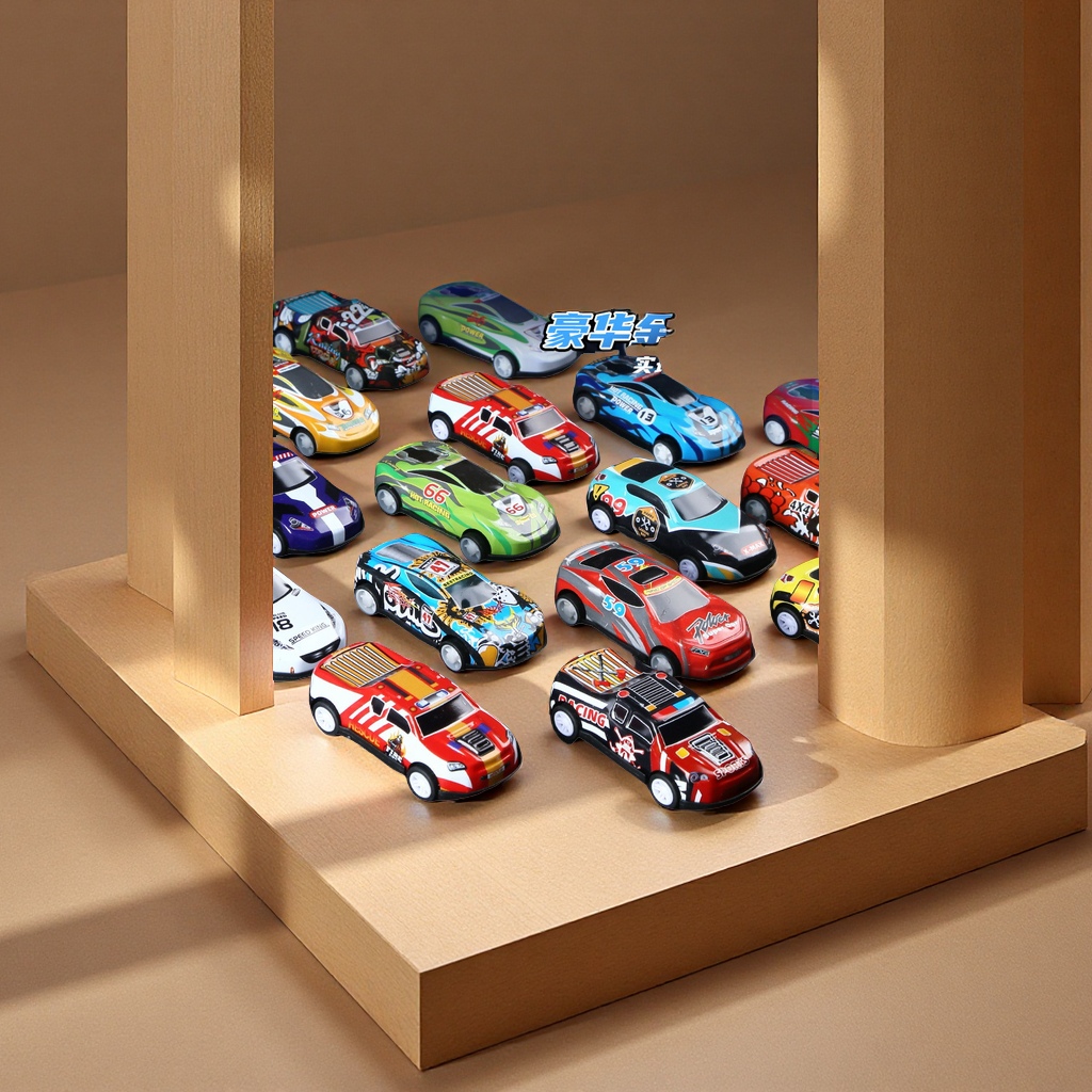 Children's alloy mini racing car storage box toy car for boys aged 2 to 3, rebound inertial model car Specification image