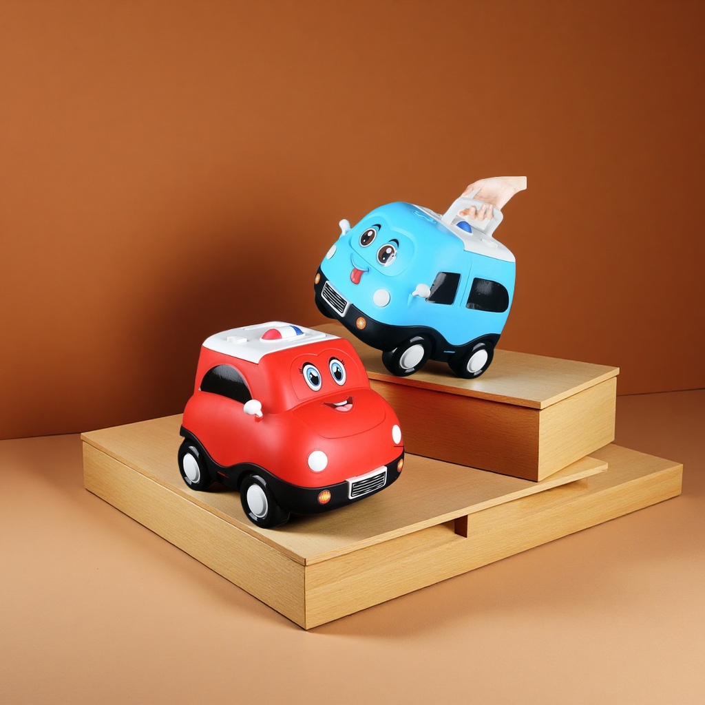 Children's alloy mini racing car storage box toy car for boys aged 2 to 3, rebound inertial model car Item Picture