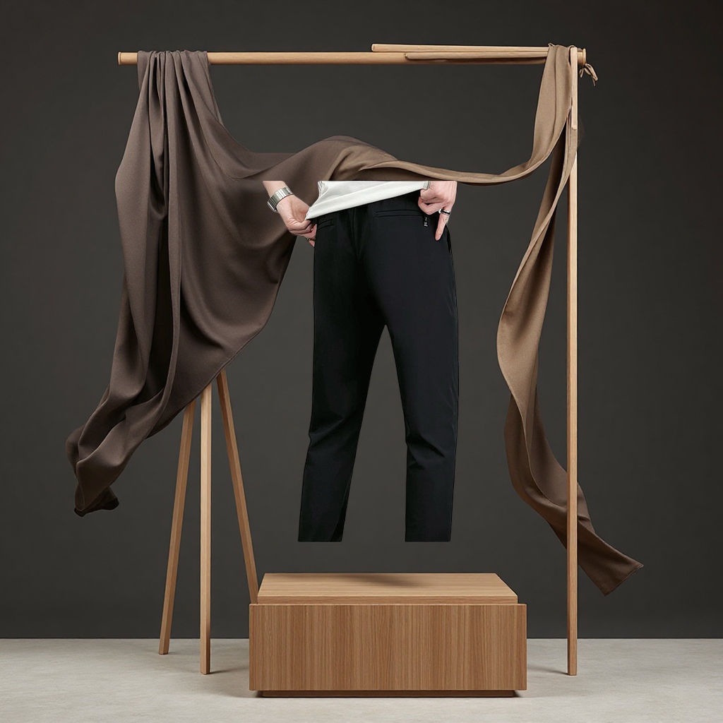 Trendy men's casual pants, black high-waisted drawstring cuffs, Korean-style solid color versatile sports sweatpants, trendy men's and women's loose pants Item Picture