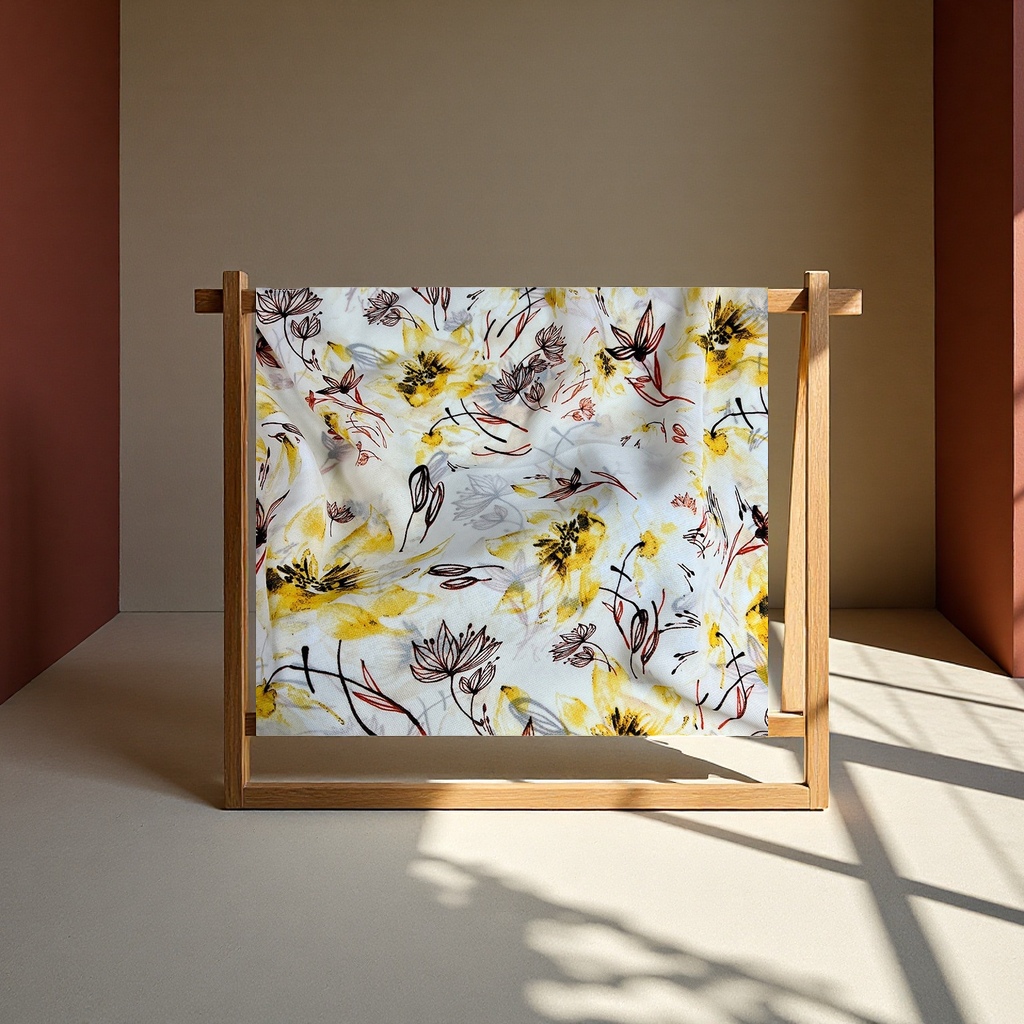 Pearl chiffon printed fabric, Chinese-style ancient costume Hanfu fabric, beach sun protection dress, T-shirt, textile tie-dyed printed fabric Item Picture