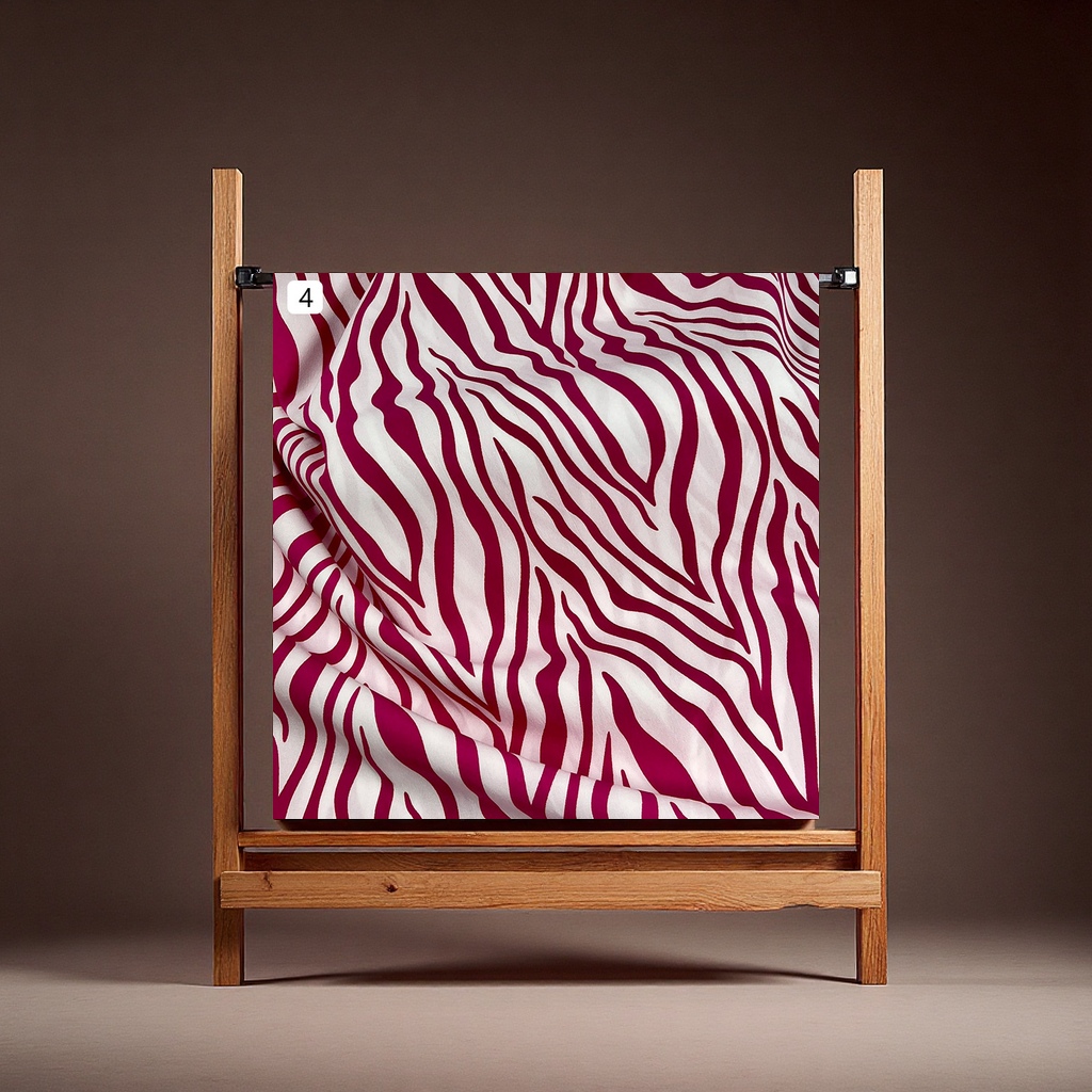 The fabric of the zebra print dress is made of four-sided elastic fabric for foreign trade clothing, T-shirts and bags, and is a blended and interwoven material Item Picture