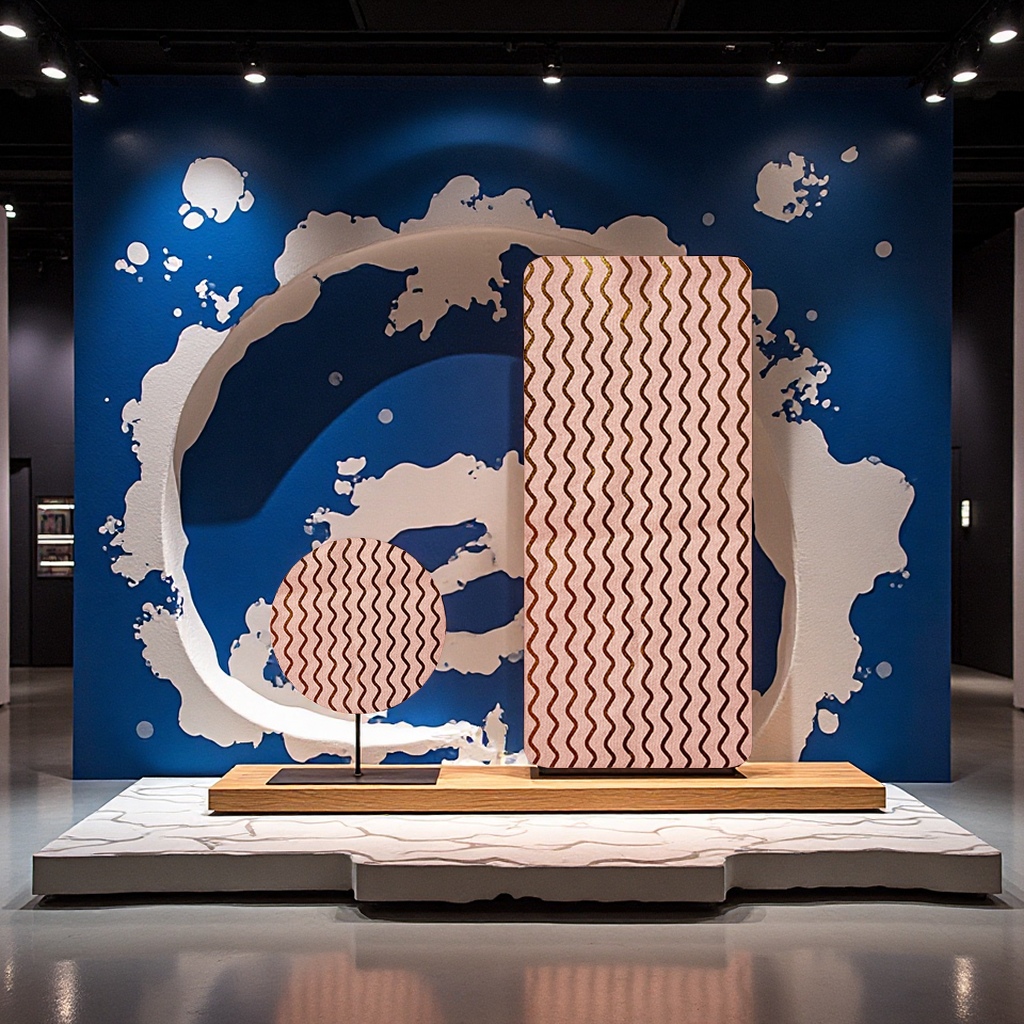 Factory direct supply of high-quality fashionable wavy pattern clothing fabrics, gold-embossed four-sided elastic hats, bags, accessories and textile accessories Specification image