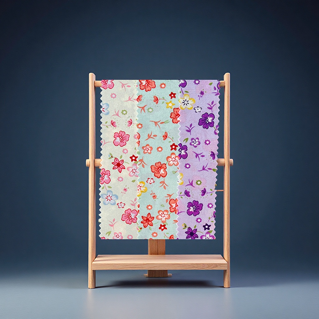 Fashionable plain weave small flower series clothing fabric 100D four-sided elastic accessories, bags, scarves, textile leather woven jacquard fabric Specification image