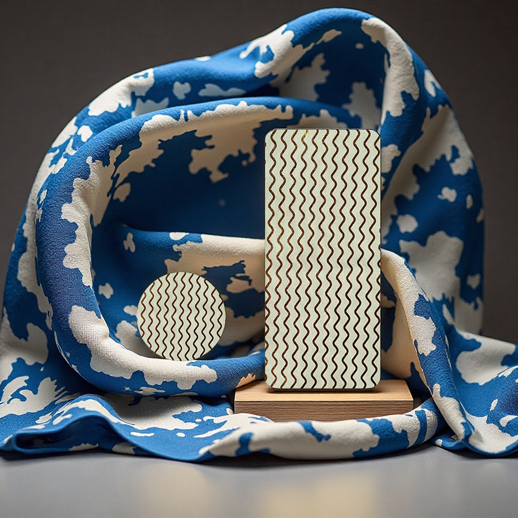 Factory direct supply of high-quality fashionable wavy pattern clothing fabrics, gold-embossed four-sided elastic hats, bags, accessories and textile accessories Item Picture