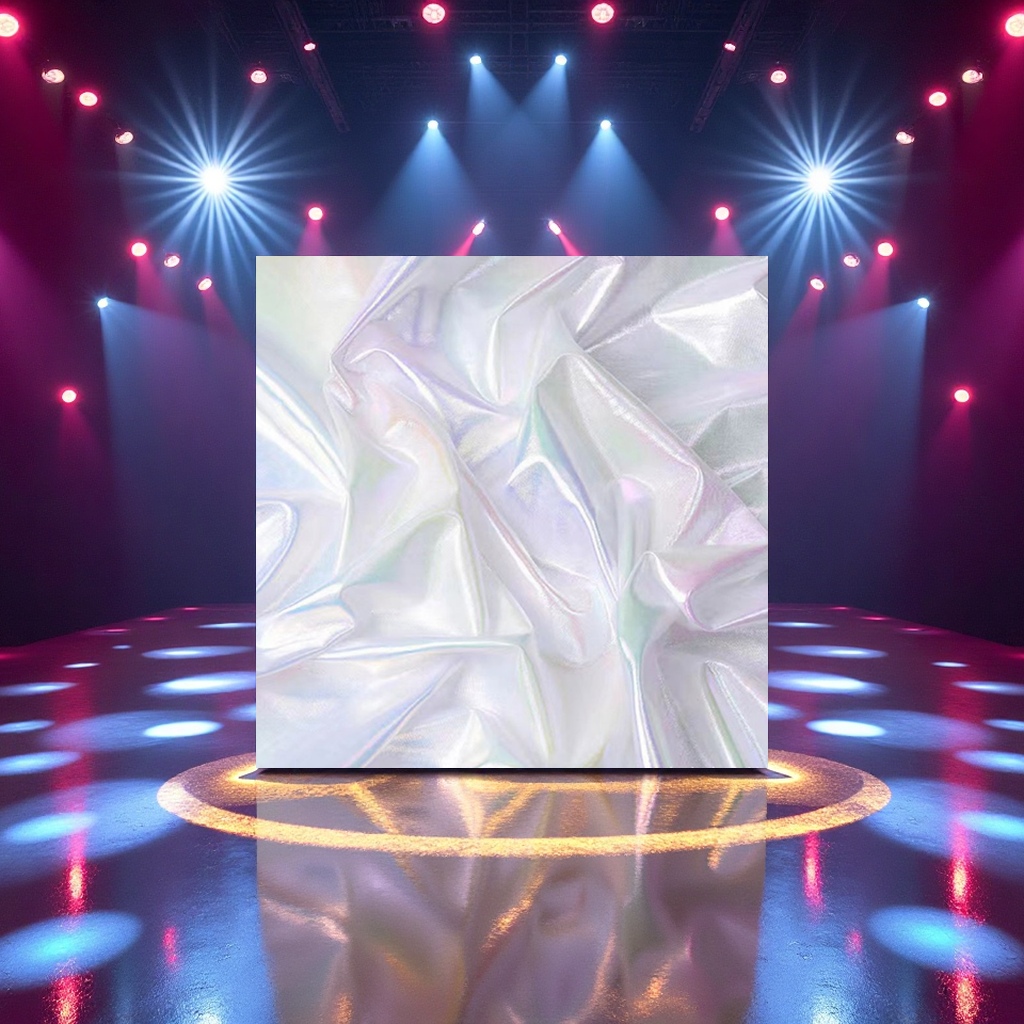 夜店舞台表演服装满版氨纶幻彩透明膜烫金布料圣诞玩具烫金面料亮片纺织辅料