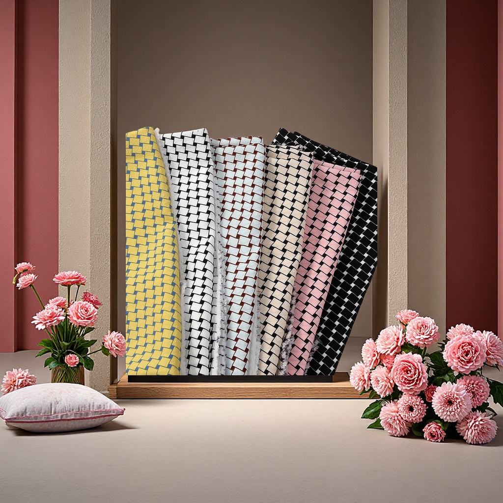 Factory custom-made trendy bubble check fabric, small square printed dress accessory fabric, direct sales of textile accessories and clothing accessories in stock details Picture