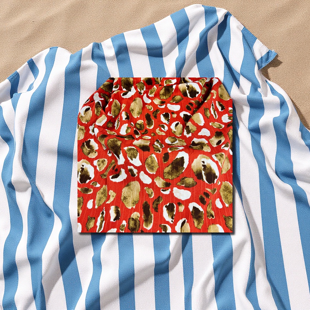 印花、扎染布实物图