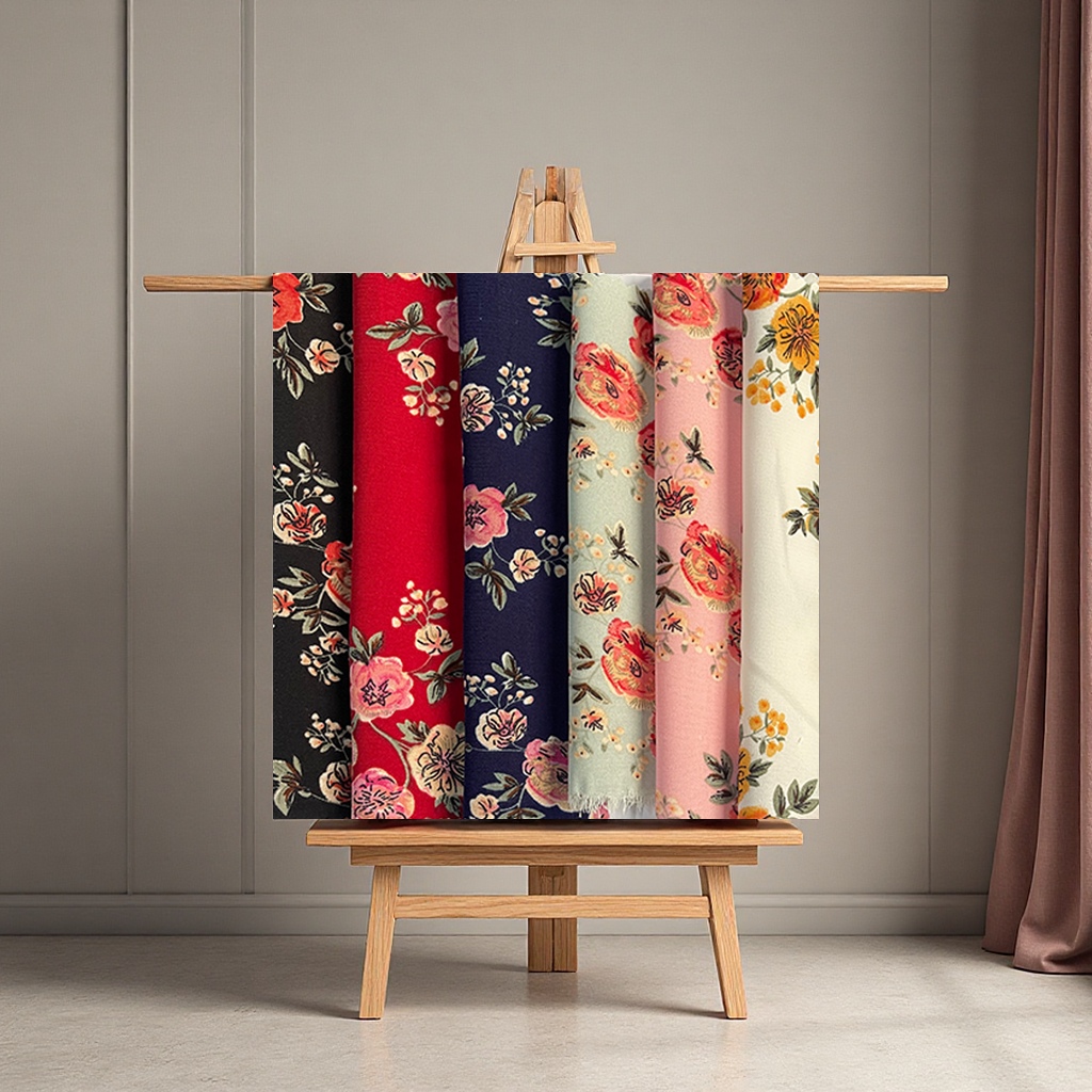 The factory-customized hibiscus linen printed large pattern fabric is suitable for dresses, bags, shoes, hats, textile leather jacquard yarn-dyed fabrics