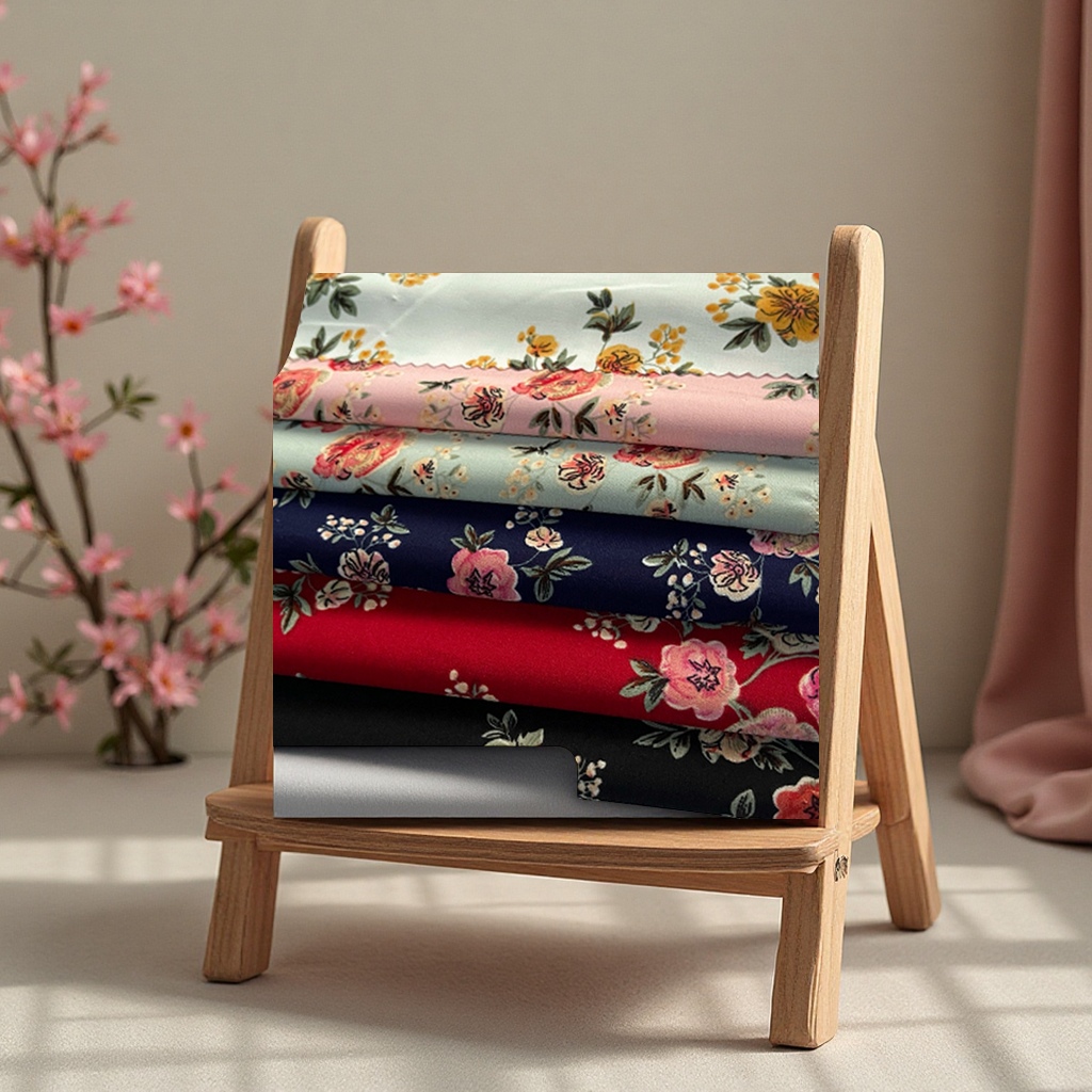 The factory-customized hibiscus linen printed large pattern fabric is suitable for dresses, bags, shoes, hats, textile leather jacquard yarn-dyed fabrics details Picture