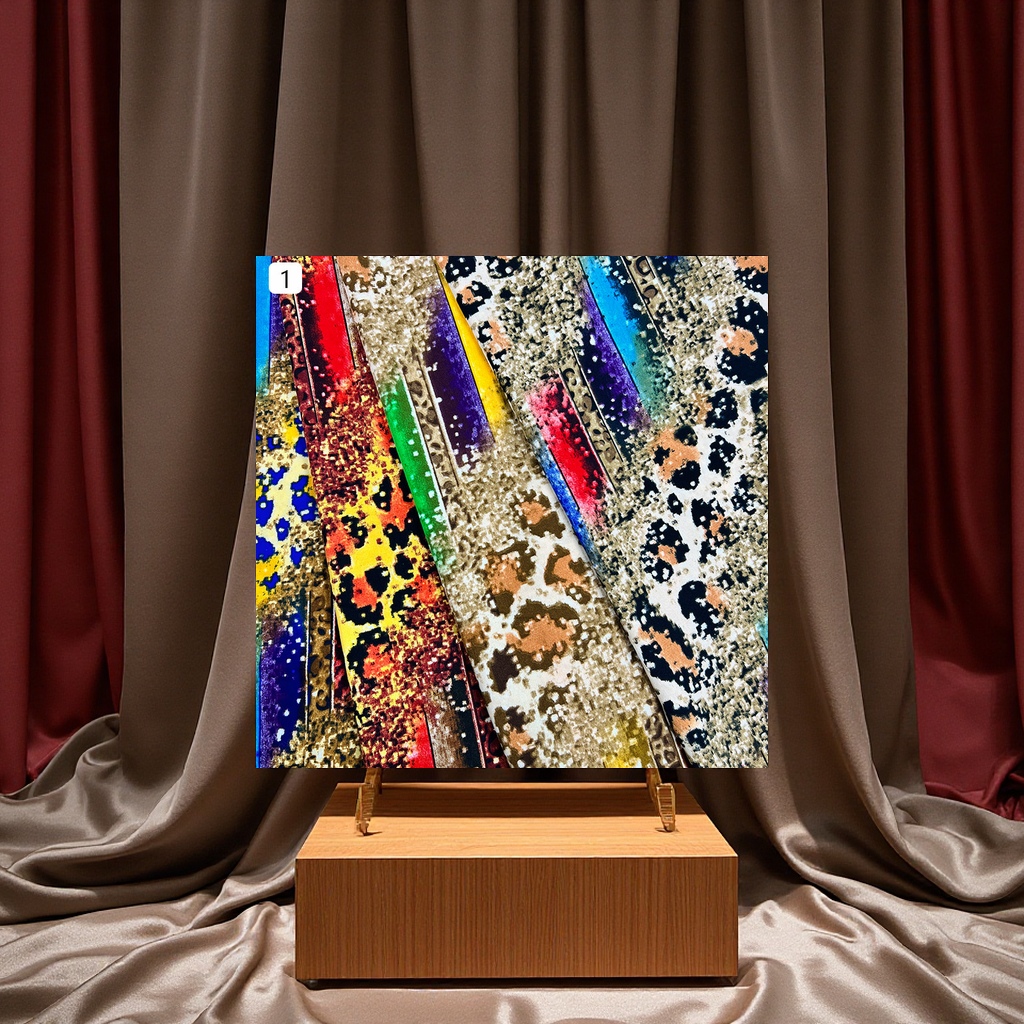 Four-sided leopard print series clothing, dresses, foreign trade fabrics, accessories, bags, printed tie-dyed fabrics, leather textiles details Picture