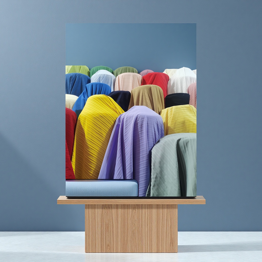 Solid-color wave-striped women's pleated dress, wide-leg pants, stretch crepe fabric, dyed jacquard textile, leather style