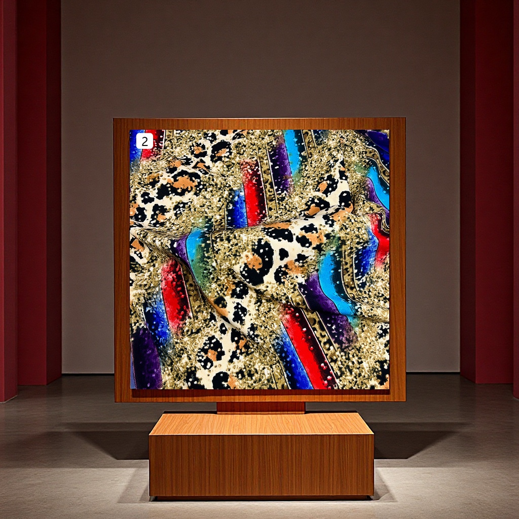 Four-sided leopard print series clothing, dresses, foreign trade fabrics, accessories, bags, printed tie-dyed fabrics, leather textiles Specification image