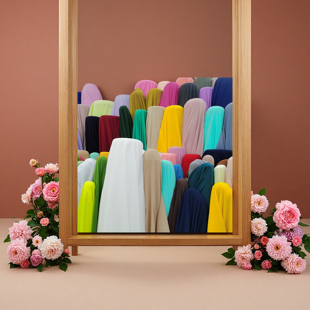 Solid-color 75D pearl chiffon fabric for wedding clothing, shirts, dresses, home textiles, seat cushions, chair cushions, and buttock pads details Picture