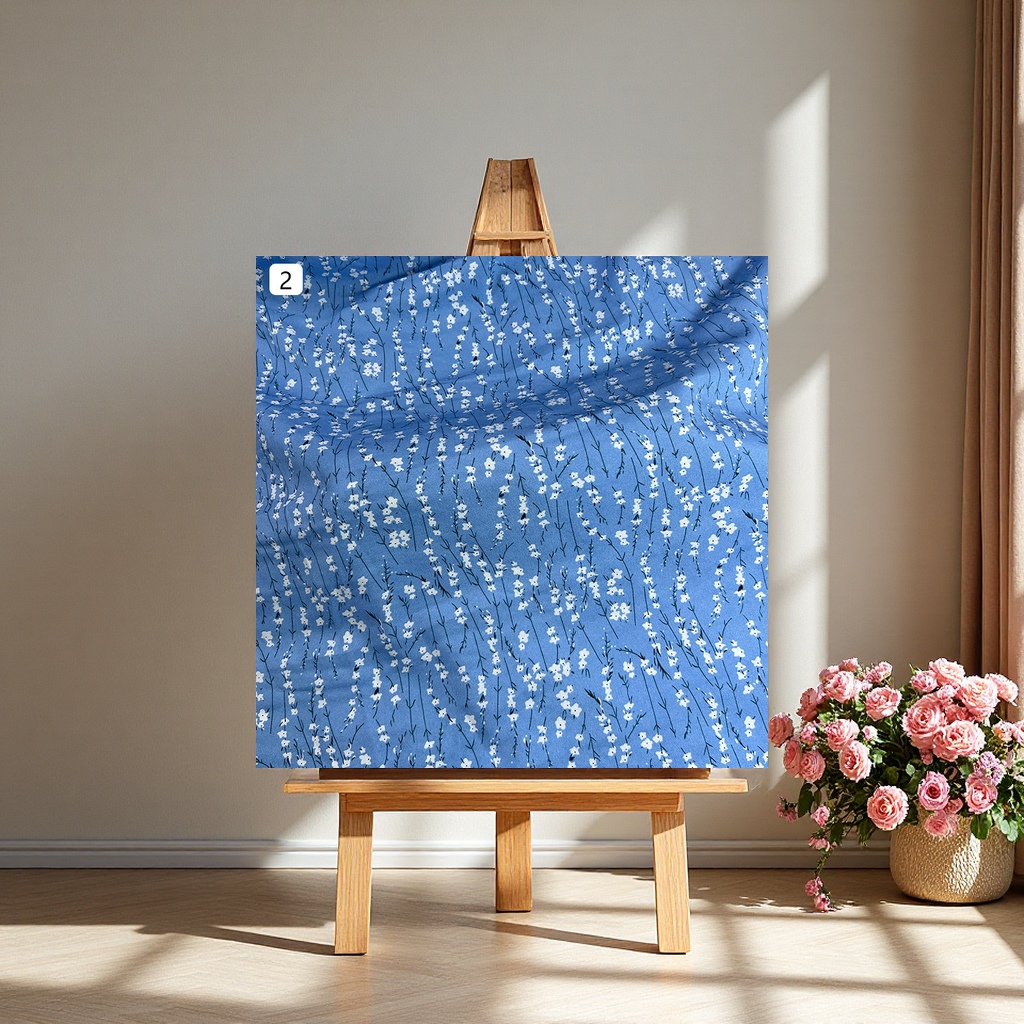 Four-sided small floral print dresses, export clothing, T-shirts, accessories, bags, tie-dyed fabrics, textile leather fabrics Specification image