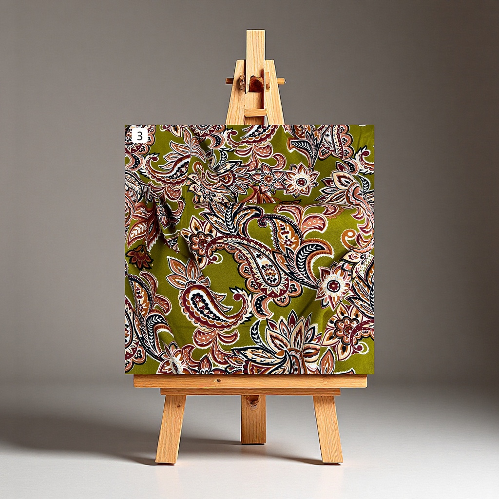 Four-sided embossed classic cashew flower clothing dress fabric, export printed tie-dyed fabric, accessories, luggage material, textile leather Application Scenario