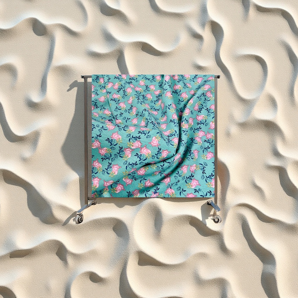 Premium plain weave one-piece floral fabric dress casual pants women's beach series tie-dyed printed accessories fabric textile leather tie-dyed fabric matching Application Scenario