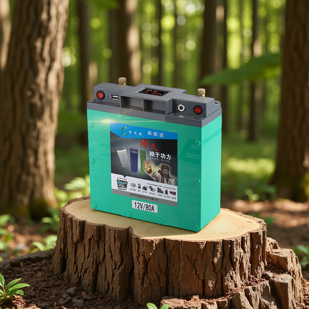 Kaimeiwei outdoor portable lithium battery with large capacity 12V100A, 60A ternary polymer xenon lamp lithium battery, electrical and electronic accessories