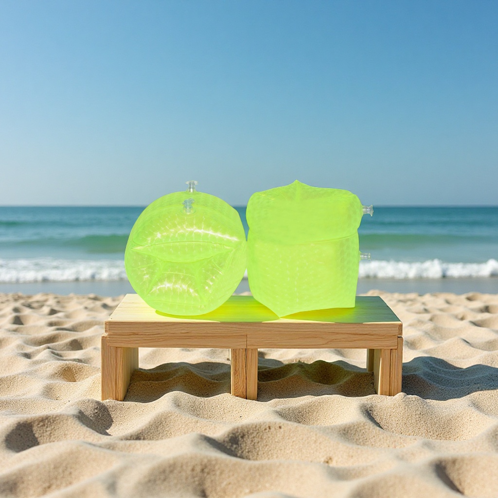 PVC inflatable fluorescent arm sleeves, inflatable water sleeves, outdoor swimming rings for sports, waterproof and anti-slip, suitable for adults and children Item Picture