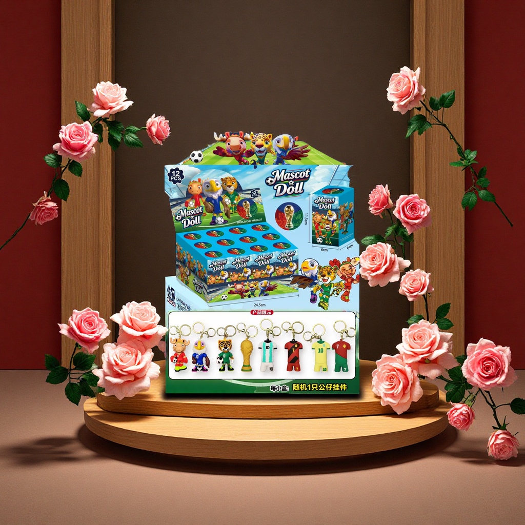 世界杯PVC公仔钥匙扣挂件盲盒批发趣味收藏礼品多款任选