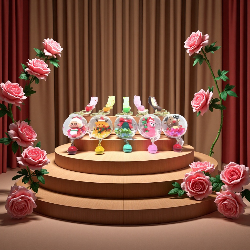 圣诞流沙挂件玩具钥匙扣批发节日装饰创意礼品多款可选