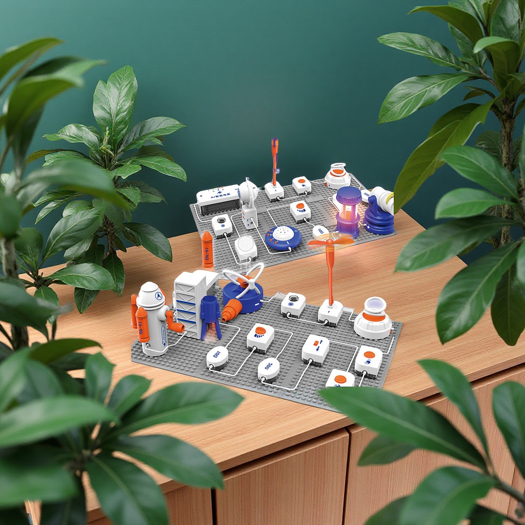 Cross-border science and education gift: Children's electronic building block set, primary school students' physics circuit assembly, science experiment, and educational toys Specification image