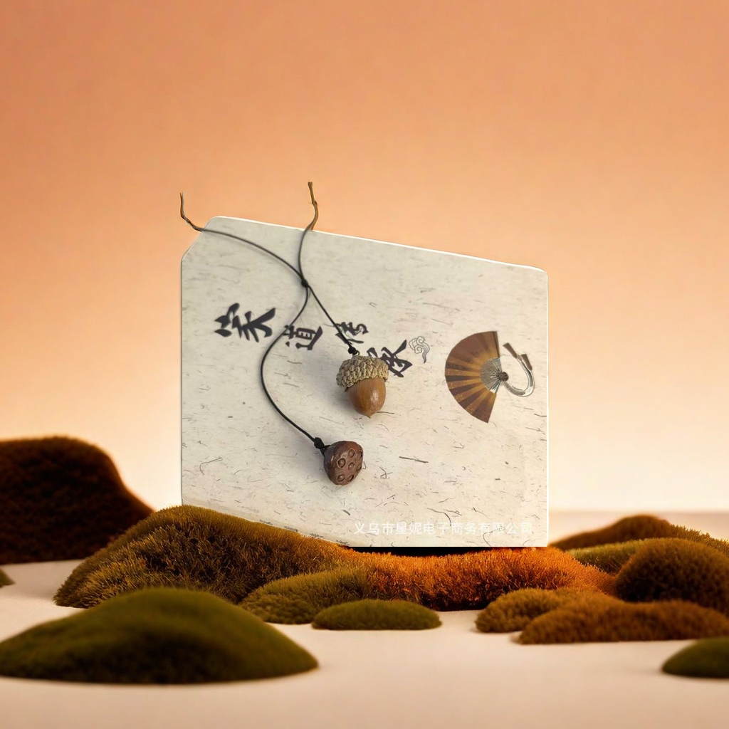 Yunyu Fruit Shell Rattle Necklace, Hanging bell Walnut Seed Necklace, fashionable, simple and elegant accessories details Picture