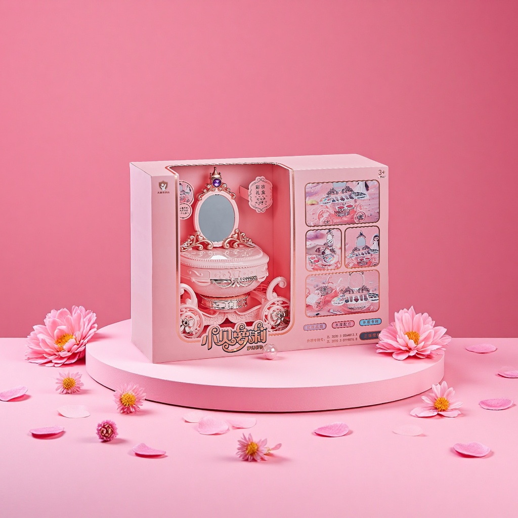 小贝萝莉儿童彩妆盒仿真女孩过家家玩具套装3-6岁口红工艺品创意礼品
