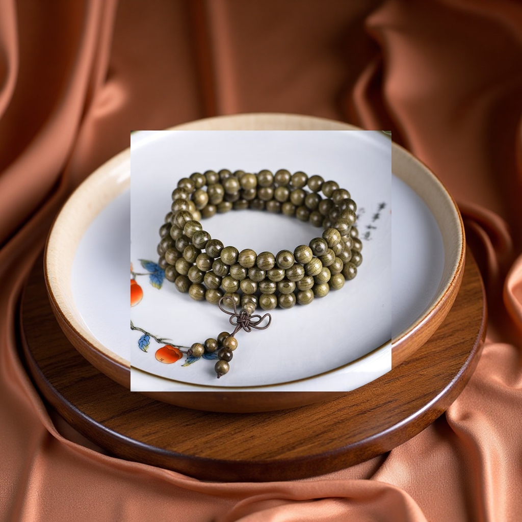 Sichuan Golden Thread Nanmu sunken wood Buddhist prayer bead bracelet, 108 pieces of ebony, men's and women's couple style cultural play bracelet accessories details Picture