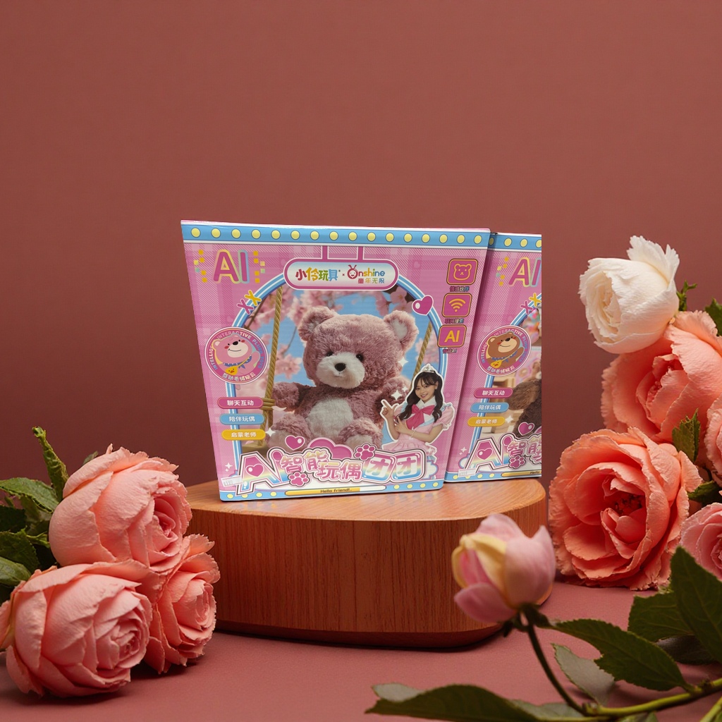 Cartoon and anime character AI intelligent toy bear, children's interactive early education and intelligence doll, baby gift details Picture