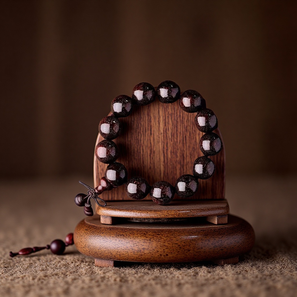 A 108-bead Buddhist prayer beads men's and women's bracelet made of small-leaf red sandalwood, 2.0 old material, full of gold stars, black sandalwood prayer beads Application Scenario