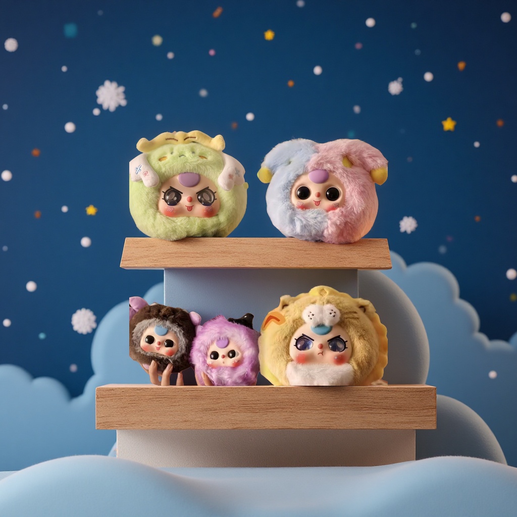 娃三岁babythree十二星座毛绒潮玩手办公仔娃娃礼物摆件整箱盲袋玩具公仔毛绒玩偶儿童礼品