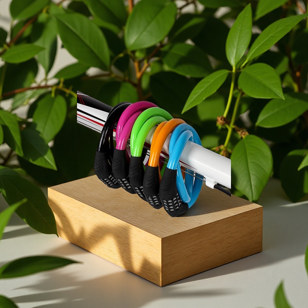 山地车自行车密码锁钢丝圈形防盗锁配件单车装备电动车锁具家装建材