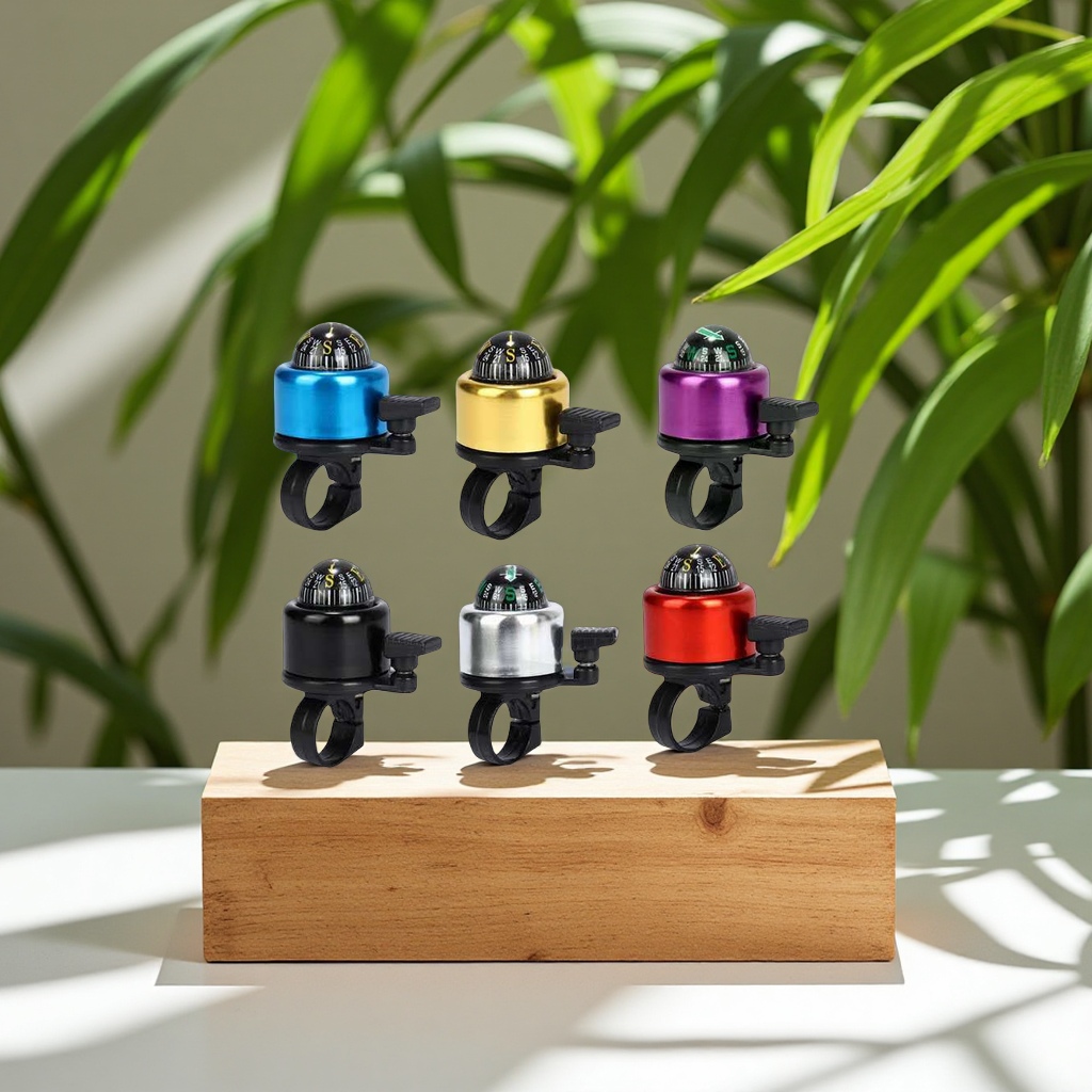 Mountain bike compass, aluminum alloy bell, bicycle riding equipment accessories, sports and outdoor cycling supplies, light and durable bell Item Picture