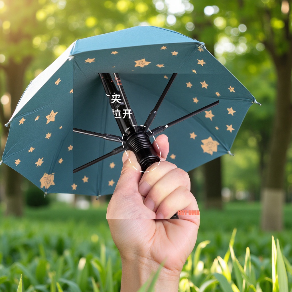 Xingbao Umbrella Children's reflective rounded corner anti-poke manual long-handle sunshade umbrella, safe for babies to shield from wind and rain details Picture