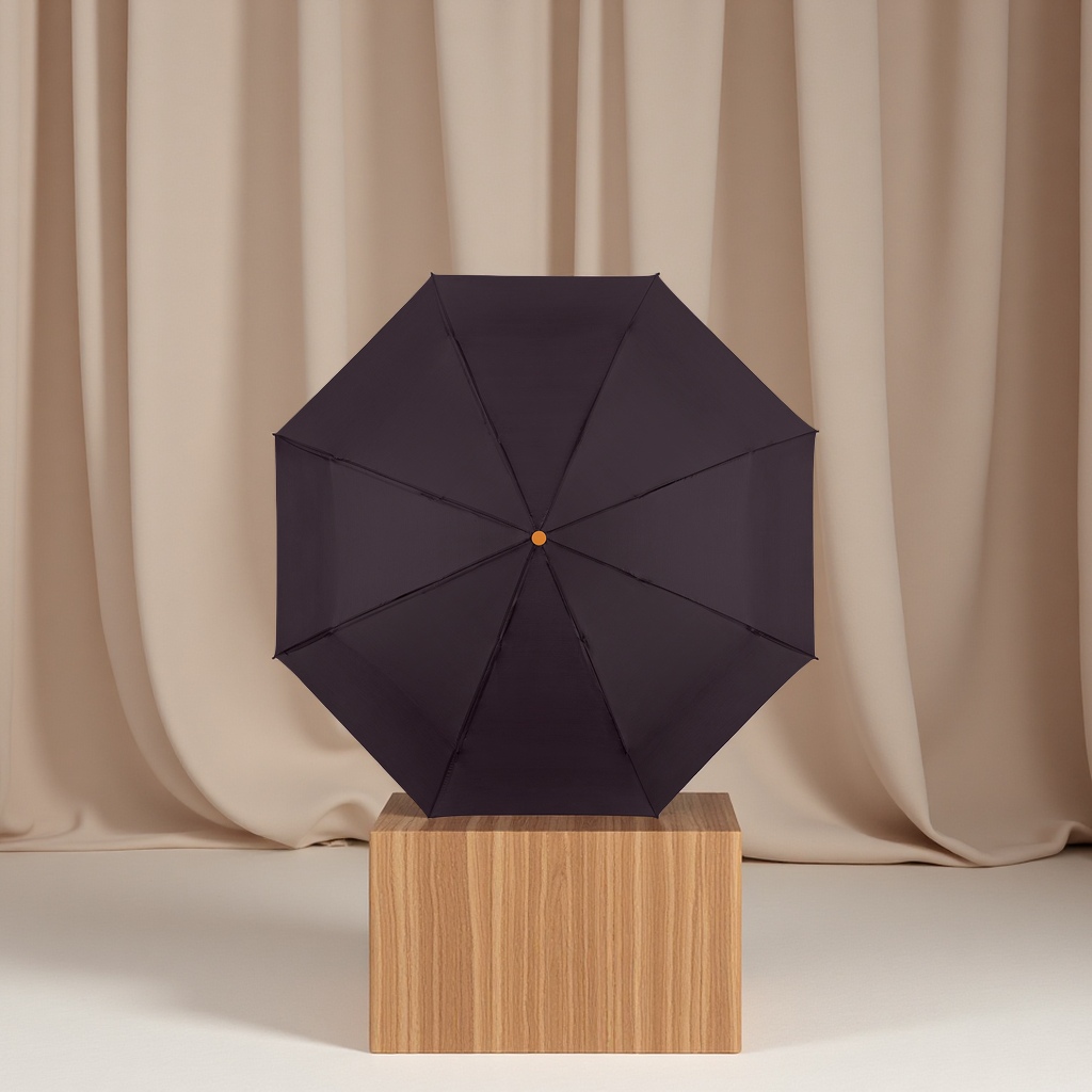 Plain three-fold umbrellas for foreign trade, manual canopy, polyester fabric, windproof and sunshade, solid color in stock, daily necessities Item Picture