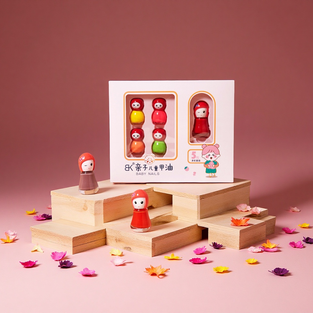 bk小金盾可爱水性儿童指甲油套装孕妇无毒健康无味适用批发彩妆美甲