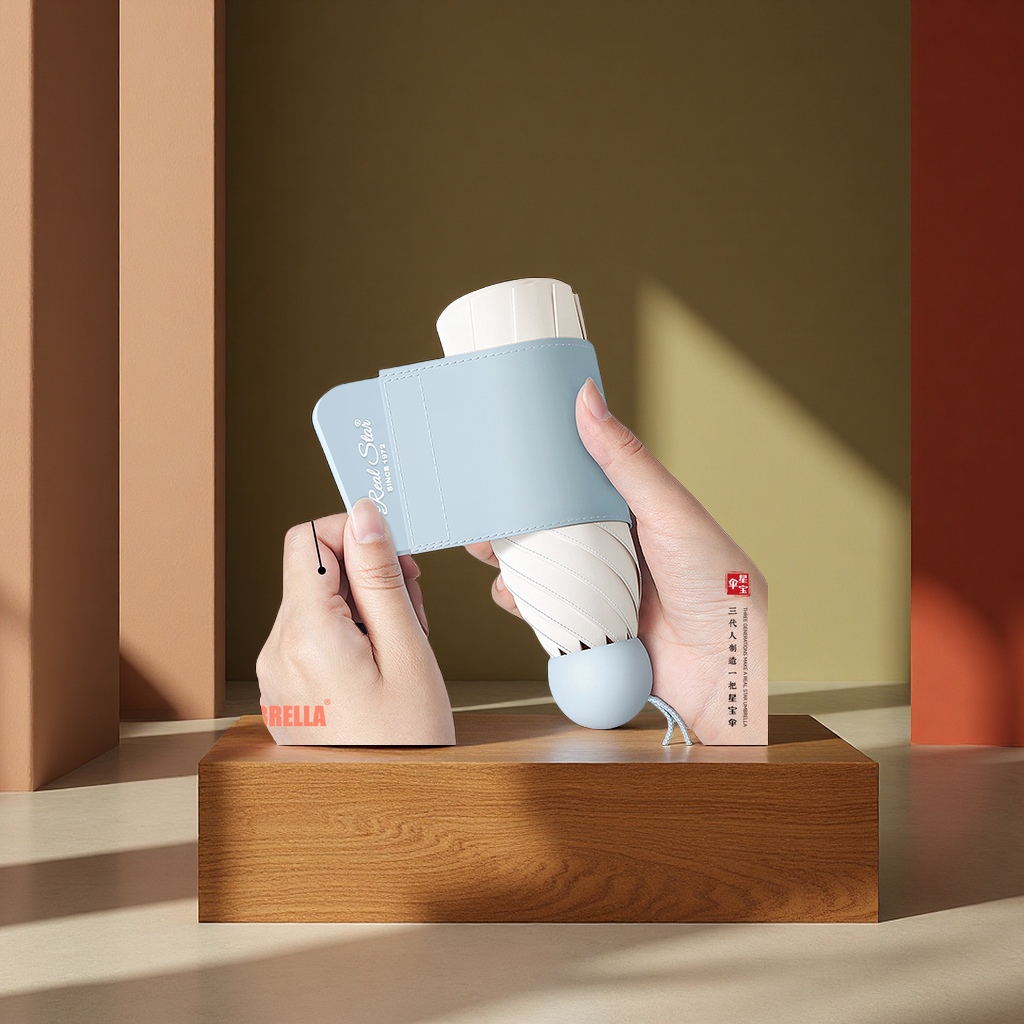 REALSTAR's new large-sized velvet cover sunshade, 21-inch windproof umbrella stand, golden umbrella frame, outdoor sunshade tool