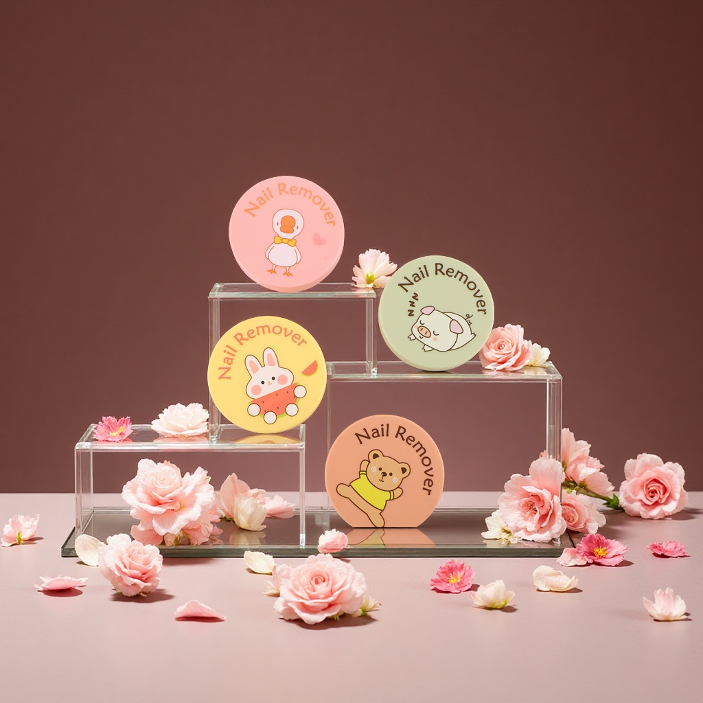 bk新款水果味卸甲巾48片油性滋润洗甲水卸甲棉片清洁棉整盒批发美容护肤彩妆美甲用品