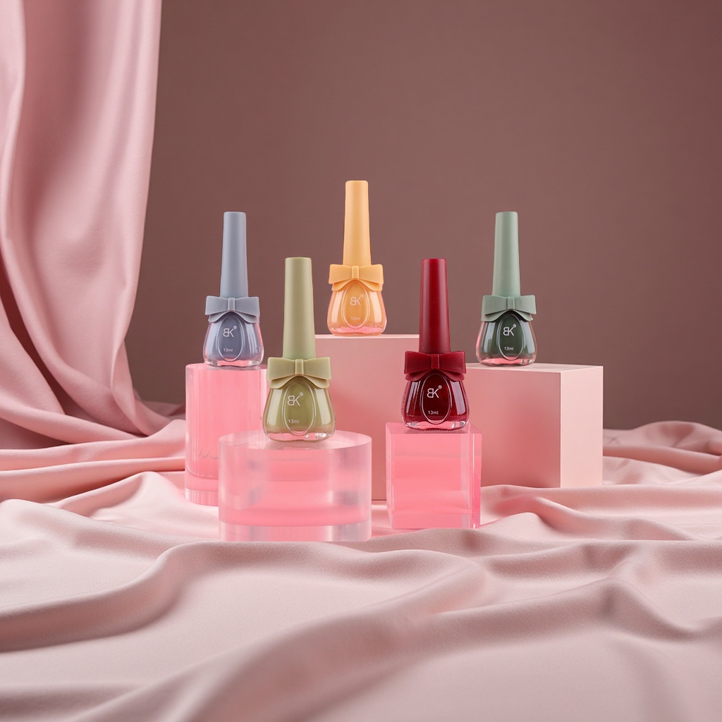 Bk's New 18-Color Seven-Day Water-Based Nail Polish Solid Color No-Bake Autumn And Winter Edition Is A Popular Whitening Macaron 13Ml Beauty, Skincare, Makeup And Nail Art Product Specification drawing