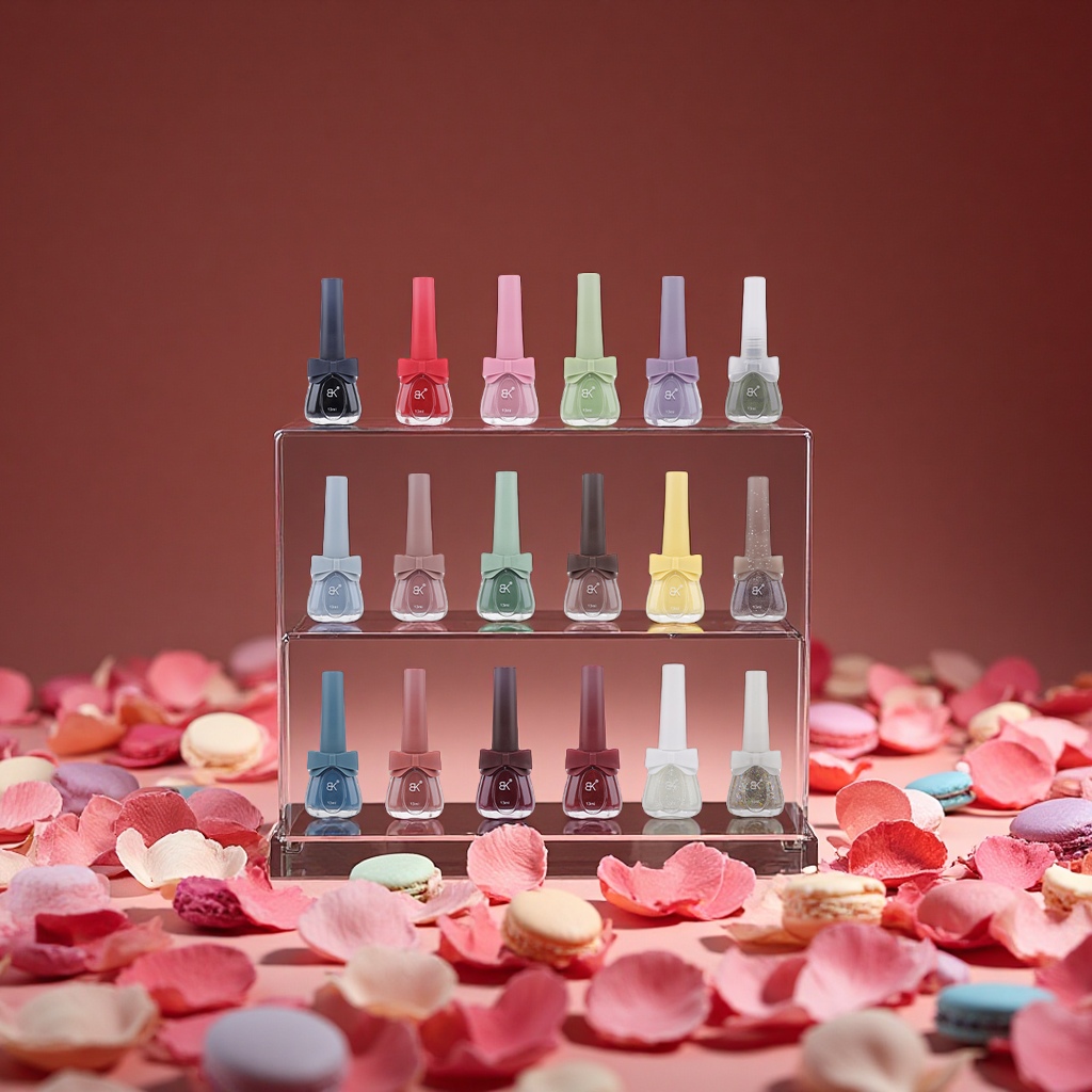 Bk's New 18-Color Seven-Day Water-Based Nail Polish Solid Color No-Bake Autumn And Winter Edition Is A Popular Whitening Macaron 13Ml Beauty, Skincare, Makeup And Nail Art Product Item Picture
