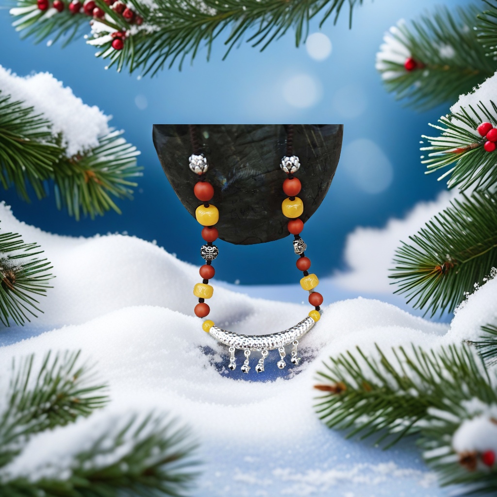 Fashionable jewelry necklace, jade pendant, retro stainless steel diy pendant accessory, sweater chain details Picture