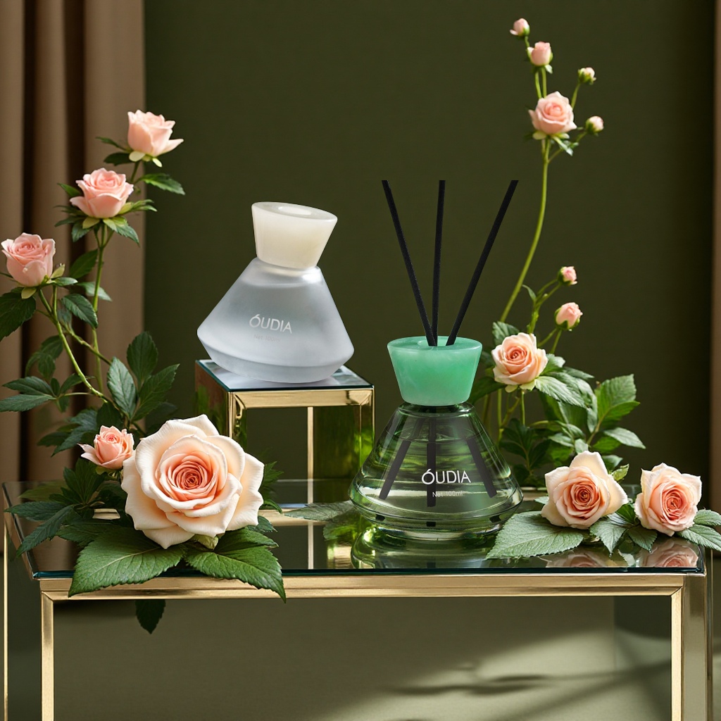 Otiya New Product Wholesale 100ML Plant essential oil aromatherapy funnel-shaped evaporation bottle, rattan diffuser, home aromatherapy machine