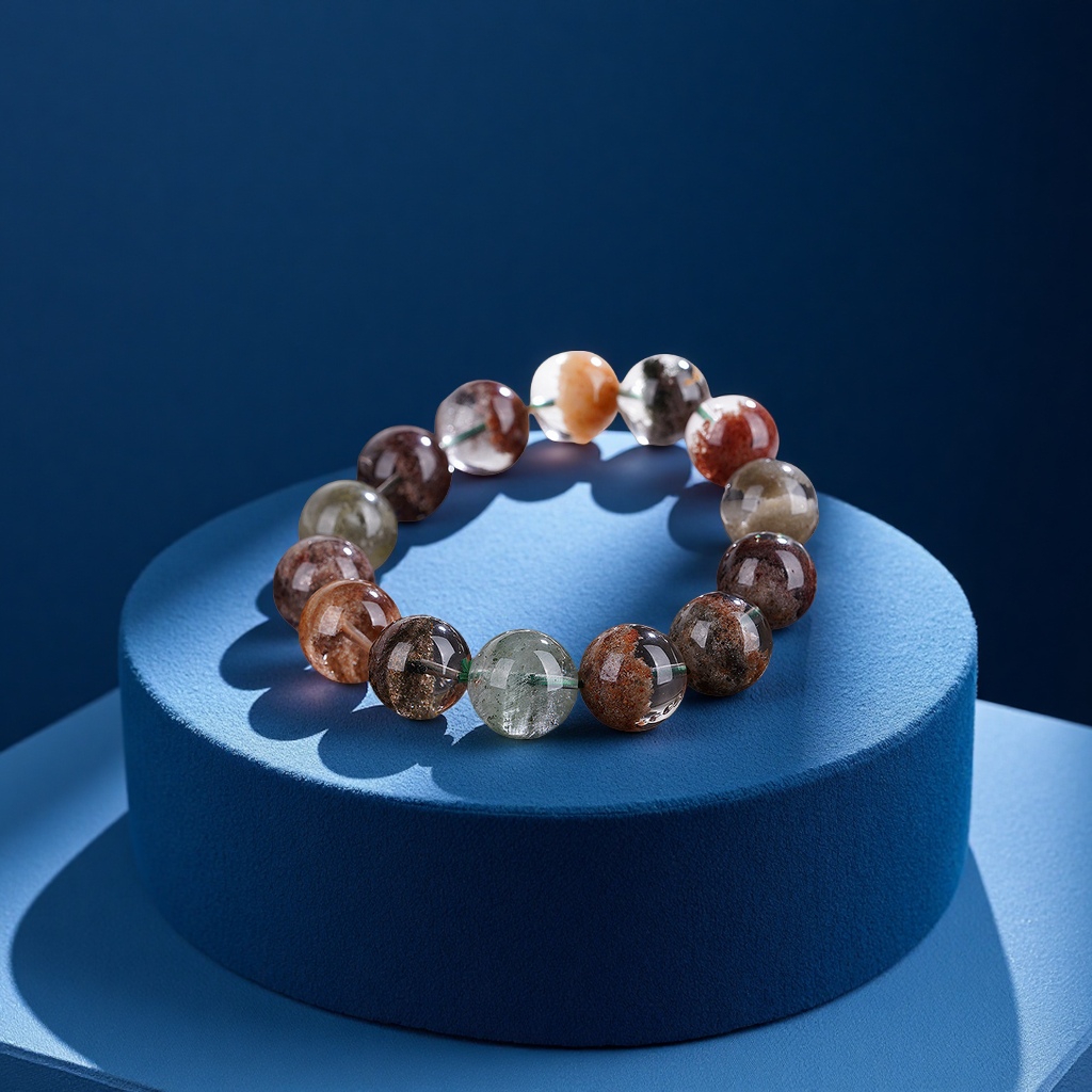 Natural Four-season Color Ghost Bracelet for men and women, half basin Treasure basin color ghost crystal bracelet jewelry gift details Picture