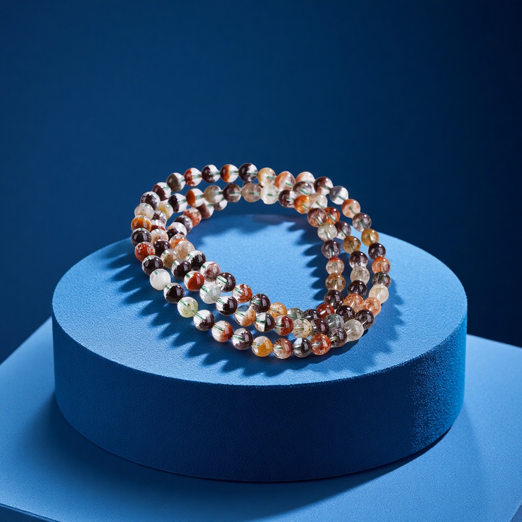 Natural Four-season Color Ghost Bracelet for men and women, half basin Treasure basin color ghost crystal bracelet jewelry gift Item Picture