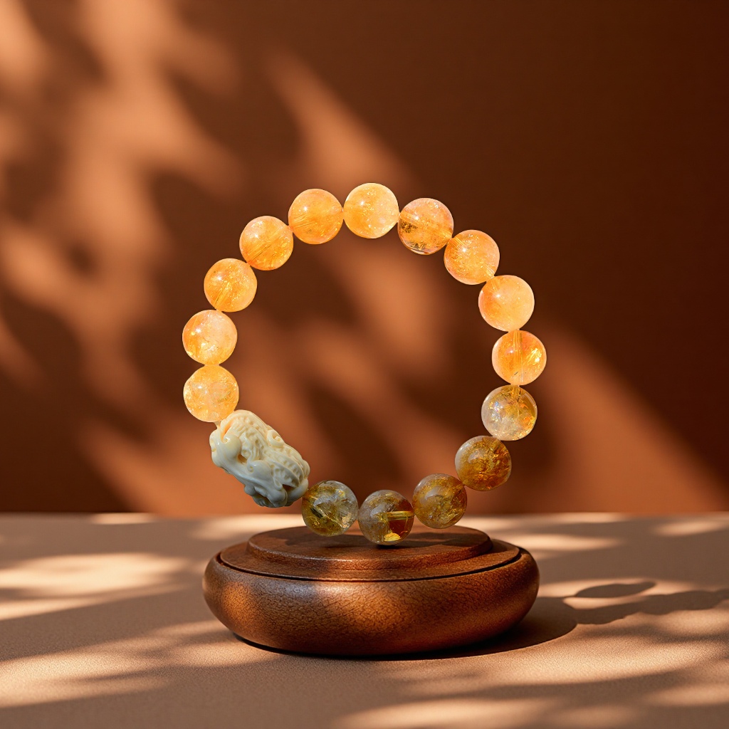 Star Constellation Family Natural Yellow Super Seven Yellow Crystal Bracelet for men and women, single-loop bracelet, wealth accessory, birthday gift Item Picture